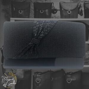 Vintage La Regale Black Beaded Clutch